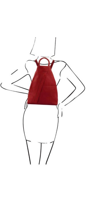 Γυναικείο Τσαντάκι Δερμάτινο Shanghai Tuscany Leather TL140963 Κόκκινο