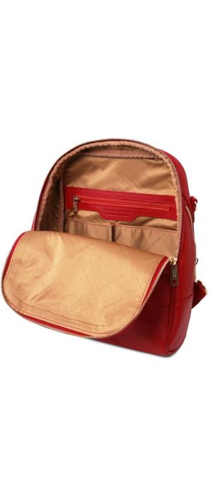 Γυναικεία Τσάντα Πλάτης & Ώμου Δερμάτινη Tuscany Leather TL141376 Κόκκινο lipstick