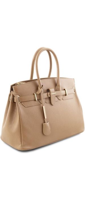 Γυναικεία Τσάντα Δερμάτινη Tuscany Leather TL141529 Σαμπανιζέ