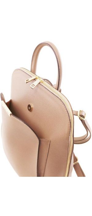 Τσάντα Πλάτης Δερμάτινη TL Bag Tuscany Leather TL141631 Nude