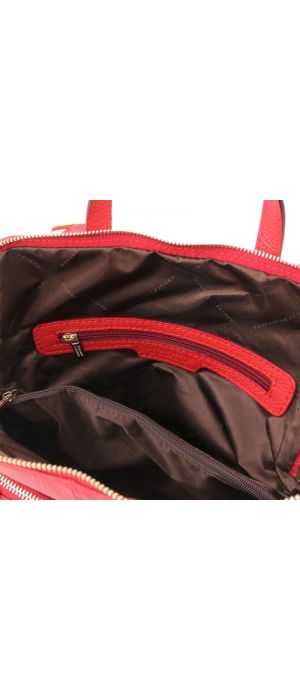 Γυναικεία Τσάντα Πλάτης  Ώμου Δερμάτινη Tuscany Leather TL141682 Κόκκινο lipstick