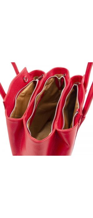 Γυναικεία Τσάντα Δερμάτινη Tulipan Tuscany Leather TL141727 Κόκκινο lipstick