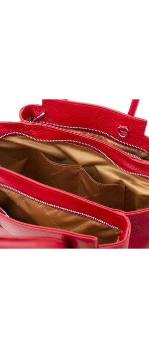 Γυναικεία Τσάντα Δερμάτινη Tulipan Tuscany Leather TL141727 Κόκκινο lipstick