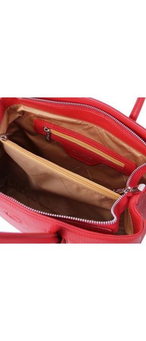 Γυναικεία Τσάντα Δερμάτινη Camelia Tuscany Leather TL141728 Κόκκινο lipstick