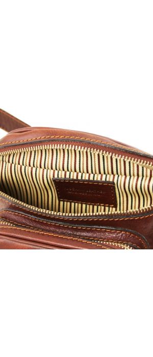 Ανδρικό Τσαντάκι Μέσης Δερμάτινο Tuscany Leather TL141797 Καφέ