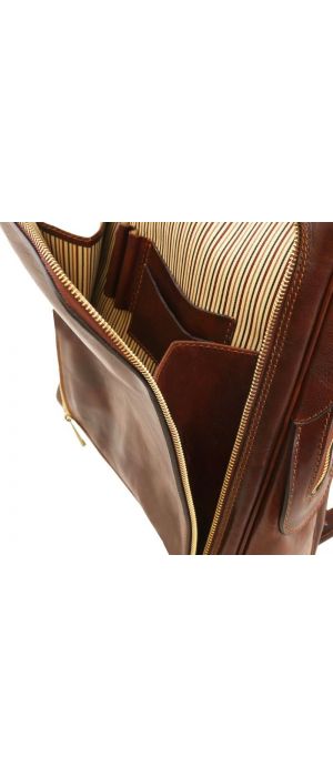 Ανδρική Τσάντα Πλάτης Δερμάτινη Bangkok 13.3 ίντσες Tuscany Leather TL141793 Καφέ