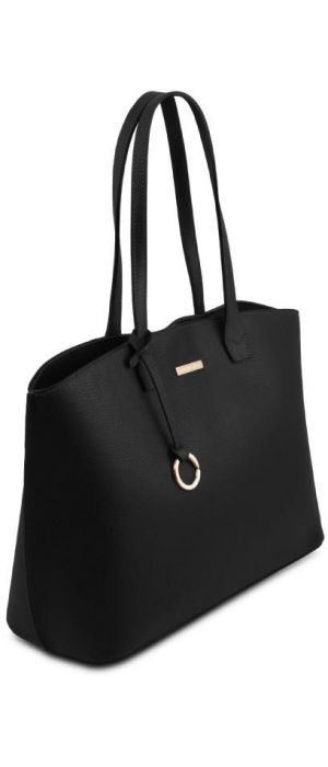 Γυναικεία Τσάντα Ώμου Δερμάτινη Tuscany Leather TL141828 Μαύρο