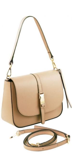 Γυναικεία τσάντα δερμάτινη Nausica Tuscany Leather TL141598 Σαμπανιζέ