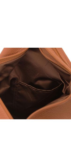 Γυναικείο Τσαντάκι Δερμάτινο Shanghai Tuscany Leather TL141881 Κονιάκ