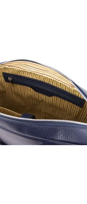 Τσάντα Laptop Δερμάτινη Treviso 17 ίντσες Tuscany Leather TL141986 Μπλε σκούρο