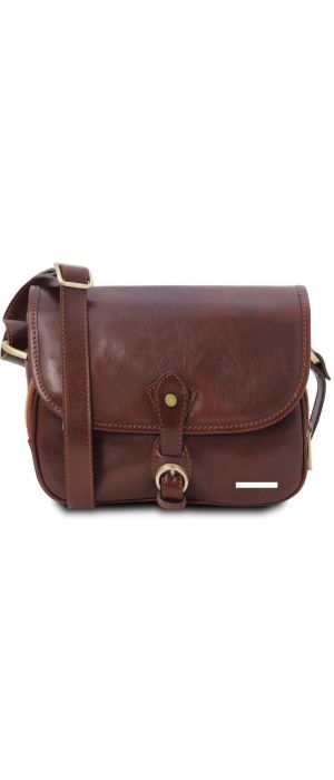 Γυναικεία Τσάντα Ώμου Δερμάτινη Alessia Tuscany Leather TL142020 Καφέ