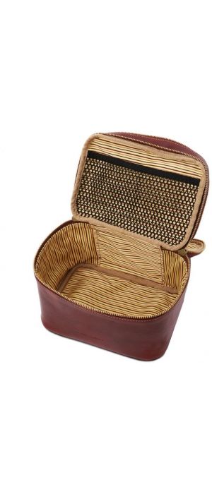 Τσαντάκι Καλλυντικών Δερμάτινο Eliot Tuscany Leather TL142045 Καφέ