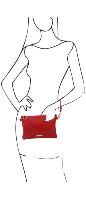 Γυναικείο Τσαντάκι Δερμάτινο Tuscany Leather TL142029 Κόκκινο lipstick