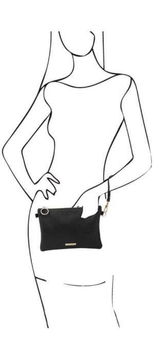 Γυναικείο Τσαντάκι Δερμάτινο Tuscany Leather TL142029 Μαύρο