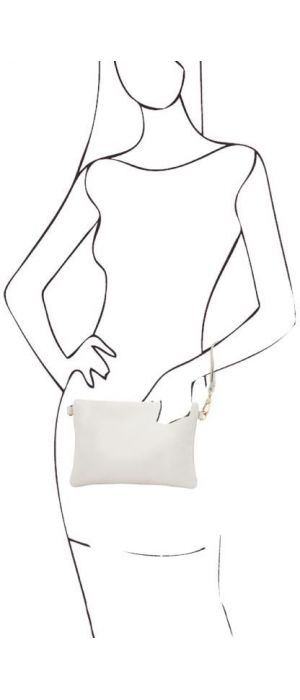 Γυναικείο Τσαντάκι Δερμάτινο Tuscany Leather TL142029 Λευκό