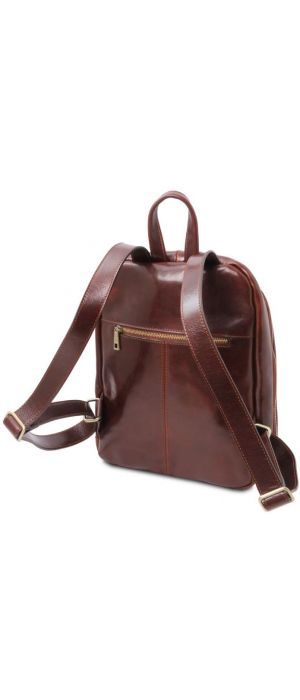 Τσάντα Πλάτης Δερμάτινη Perth Tuscany Leather TL142049 Καφέ