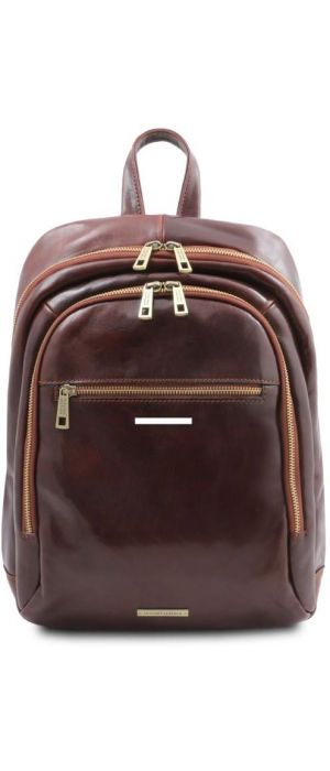 Τσάντα Πλάτης Δερμάτινη Perth Tuscany Leather TL142049 Καφέ