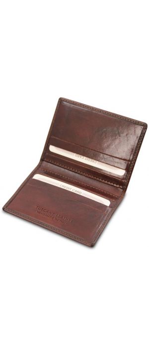 Δερμάτινη θήκη για Επαγγελματικές / Πιστωτικές κάρτες Tuscany Leather TL142063 Καφέ
