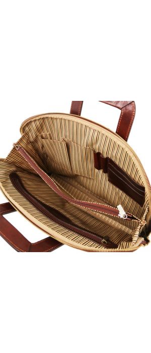 Επαγγελματική Τσάντα Δερμάτινη Caserta Tuscany Leather TL142070 Καφέ