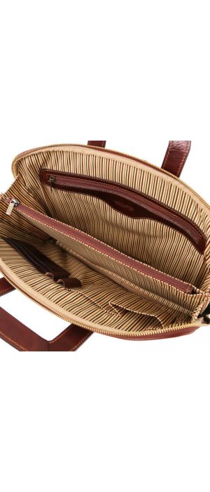 Επαγγελματική Τσάντα Δερμάτινη Caserta Tuscany Leather TL142070 Καφέ