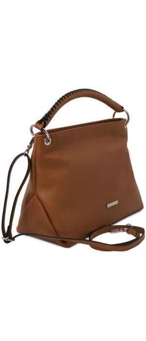 Γυναικεία Τσάντα Δερμάτινη Tuscany Leather TL142087 Κονιάκ
