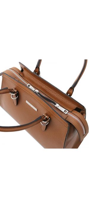 Γυναικεία Τσάντα Δερμάτινη Tuscany Leather TL142147 Κονιάκ