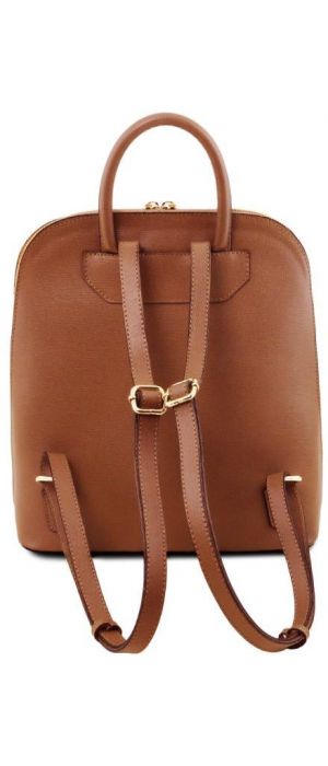 Τσάντα Πλάτης Δερμάτινη TL Bag Tuscany Leather TL141631 Κονιάκ