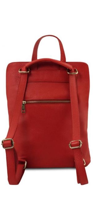 Γυναικεία Τσάντα Πλάτης  Ώμου Δερμάτινη Tuscany Leather TL141682 Κόκκινο lipstick