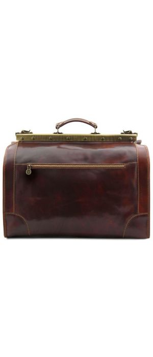 Ιατρική Τσάντα Δερμάτινη Madrid Small Tuscany Leather TL1023 Καφέ σκούρο