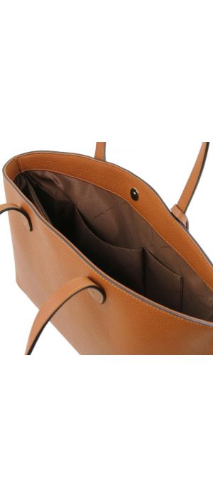 Γυναικεία Τσάντα Ώμου Δερμάτινη Tuscany Leather TL141828 Κονιάκ
