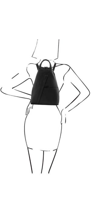 Γυναικείο Τσαντάκι Δερμάτινο Shanghai Tuscany Leather TL141881 Μαύρο