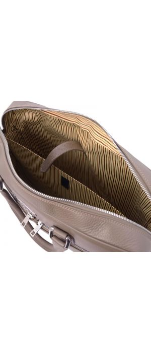 Τσάντα Laptop Δερμάτινη Treviso 17 ίντσες Tuscany Leather TL141986 Σταχτί σκούρο