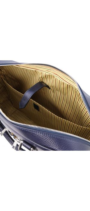 Τσάντα Laptop Δερμάτινη Treviso 17 ίντσες Tuscany Leather TL141986 Μπλε σκούρο