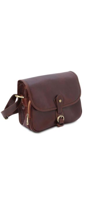 Γυναικεία Τσάντα Ώμου Δερμάτινη Alessia Tuscany Leather TL142020 Καφέ