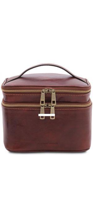 Τσαντάκι Καλλυντικών Δερμάτινο Eliot Tuscany Leather TL142045 Καφέ