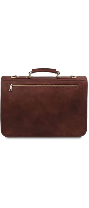 Επαγγελματική Τσάντα Δερμάτινη Ancona 17 ίντσες Tuscany Leather TL142073 Καφέ