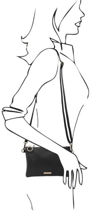 Γυναικείο Τσαντάκι Δερμάτινο Tuscany Leather TL142029 Μαύρο