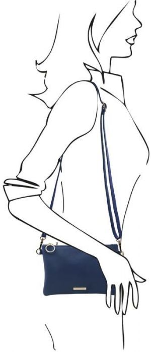 Γυναικείο Τσαντάκι Δερμάτινο Tuscany Leather TL142029 Μπλε σκούρο