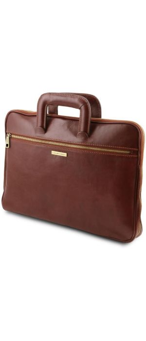 Επαγγελματική Τσάντα Δερμάτινη Caserta Tuscany Leather TL142070 Καφέ
