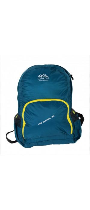 Αναδιπλούμενος σάκος πλάτης 40x27x15cm Colorlife Νο1705 Πετρόλ