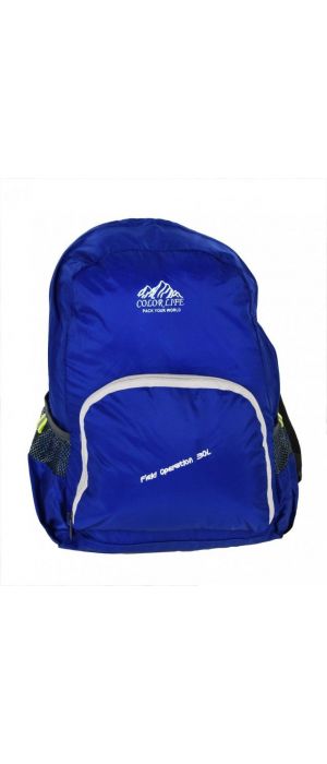 Αναδιπλούμενος σάκος πλάτης 40x27x15cm Colorlife Νο1705 Μπλε Ανοιχτό