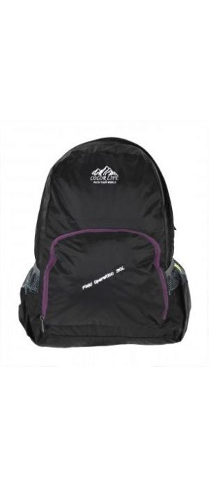 Αναδιπλούμενος σάκος πλάτης 40x27x15cm Colorlife Νο1705 Μαύρο