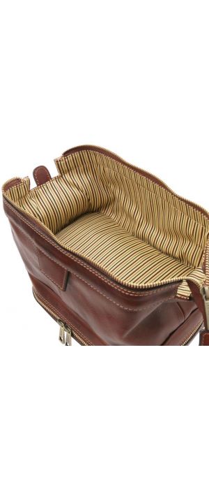 Θήκη Τσαντάκι Καλλυντικών Δερμάτινο Jacob Tuscany Leather TL142204 Καφέ