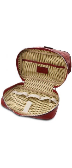 Θήκη Τσαντάκι Καλλυντικών Δερμάτινο Jacob Tuscany Leather TL142204 Κόκκινο