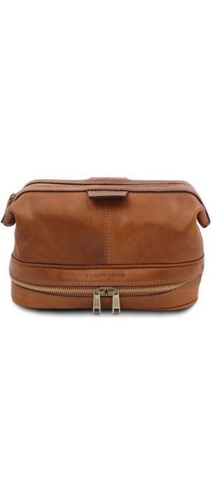 Θήκη Τσαντάκι Καλλυντικών Δερμάτινο Jacob Tuscany Leather TL142204 Φυσικό
