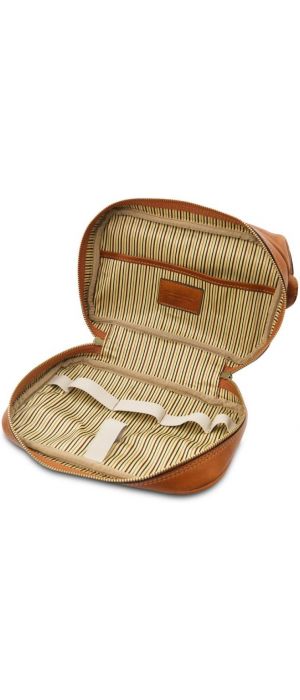 Θήκη Τσαντάκι Καλλυντικών Δερμάτινο Jacob Tuscany Leather TL142204 Φυσικό