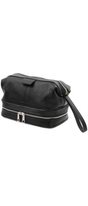 Θήκη Τσαντάκι Καλλυντικών Δερμάτινο Jacob Tuscany Leather TL142204 Μαύρο