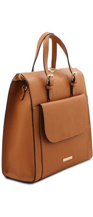 Γυναικεία Τσάντα Πλάτης & Ώμου Δερμάτινη Tuscany Leather TL142211 Κονιάκ
