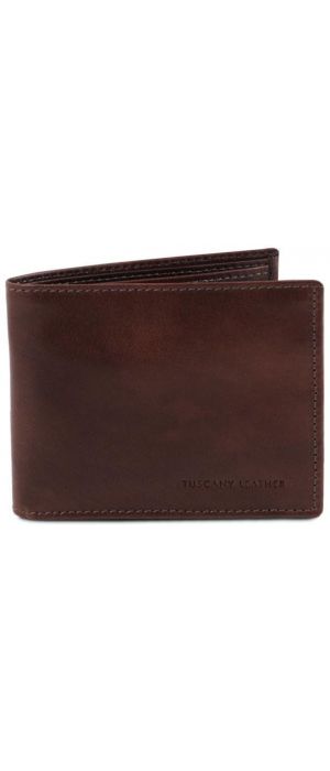 Ανδρικό Δερμάτινο Πορτοφόλι Tuscany Leather TL140763 Καφέ σκούρο