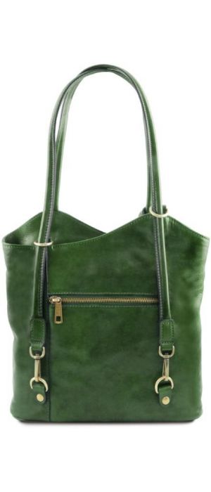 Γυναικεία Τσάντα Δερμάτινη Πλάτης & Ώμου Patty Tuscany Leather TL141497 Πράσινο